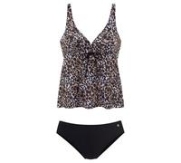 Bügel-Tankini LASCANA, Damen, Gr. 38, Cup D, braun (braun, bedruckt), Polyamid, Bikini-Sets (11030946-38) braun, bedruckt