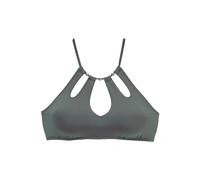 Bustier-Bikini-Top LASCANA "Italy", Damen, Gr. 38, N-Gr, grün (oliv), Microfaser, Microfaser, Polyamid, unifarben, Bikini-Oberteile, mit Zierperlen (23057161-38) oliv
