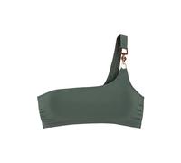 Bustier-Bikini-Top LASCANA "Yves", Damen, Gr. 42, Cup C/D, grün (oliv), Recycling-Polyamid, unifarben, Bikini-Oberteile, mit elegantem Schmuckdekor (86019647-42) oliv