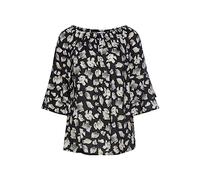 Carmenbluse LASCANA Gr. 40, schwarz (schwarz, bedruckt) Damen Blusen Strandblusen mit Alloverprint (83416425-40)