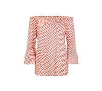 LASCANA Carmenbluse Damen sand-dunkelrot-bedruckt Gr.44