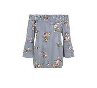 Carmenbluse LASCANA Gr. 48, blau (marine, weiß, gestreift) Damen Blusen (95182333-48) marine, weiß, gestreift