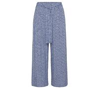 Culotte LASCANA, Damen, Gr. 46, N-Gr, blau (blau bedruckt), Jersey, Obermaterial: 95% Viskose, 5% Elasthan, bedruckt, figurumspielend ca. Mitte Wade, Hosen Culotte, und Tupfenprint, leicht und elastis