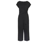 Culotte-Overall LASCANA, Damen, Gr. 42, N-Gr, schwarz, Jersey, Obermaterial: 95% Viskose, 5% Elasthan, unifarben, modisch, figurumspielend 7/8-Länge, Rundhals, Kurzarm, Overalls, mit Knotendetail in d