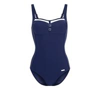 Badeanzug LASCANA, Damen, Gr. 40, Cup D, blau (marine), Recycling-Polyamid, kontrastfarbene Details, unifarben, Badeanzüge Badeanzug, mit Kontrastdetails und Shaping-Effekt (868416-40) marine