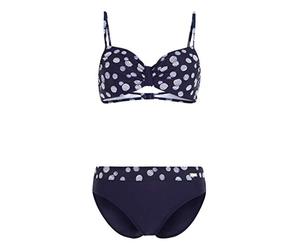 Lascana Damen Damen Bügel Bikini Set im Punkte- Design mit miederverstärktem Top und komfortabler Hose