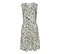 Druckkleid LASCANA, Damen, Gr. 38, N-Gr, beige (sand bedruckt), Web, Obermaterial: 100% Viskose, bedruckt, modisch, figurumspielend kniefrei, V-Ausschnitt, ohne Ärmel, Kleider, mit Raffungen im Rockte