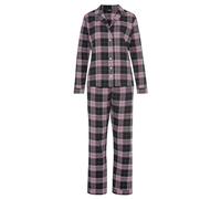Pyjama VIVANCE DREAMS, Damen, Gr. 36, pink, Flanell, Obermaterial: 100% Baumwolle, kariert, mehrfarbig, klassisch lang, V-Ausschnitt, Homewear-Sets Pyjama, aus kuschelig weichem Flanell (60679546-36) 