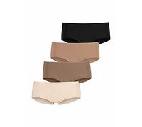 Hipster LASCANA, Damen, Gr. 32/34, bunt (champagner, nougat, beige, schwarz), Obermaterial: 95% Baumwolle, 5% Elasthan, Unterhosen, aus elastischer Baumwolle (53165421-32) champagner, nougat, beige, s