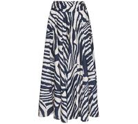 Hosenrock LASCANA "mit extra weitem Bein", Damen, Gr. 36, blau (creme, blau bedruckt), Web, Obermaterial: 100% Polyester, bedruckt, figurumspielend knöchelfrei, Röcke, mit Alloverdruck, Culotte, leich