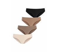 Jazz-Pants Slips LASCANA Gr. 48/50, 4 St., bunt (champagner, nougat, beige, schwarz) Damen Unterhosen Jazzpants aus elastischer Baumwolle (72679809-48)