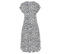 Jerseykleid LASCANA Gr. 40, N-Gr, beige (creme, schwarz bedruckt) Damen Kleider Strandkleider mit Animalprint, kurzärmliges Sommerkleid, casual-chic (13721628-40)