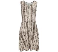 Jerseykleid LASCANA, Damen, Gr. 40, N-Gr, beige, braun bedruckt, Jersey, Obermaterial: 95% Viskose, 5% Elasthan, bedruckt, modisch, figurumspielend ca. Mitte Oberschenkel, Rundhals, ohne Ärmel, Kleide