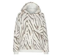 Kapuzensweatshirt LASCANA, Damen, Gr. 40/42, beige (beige, taupe), Sweatware, Obermaterial: 60% Baumwolle, 40% Polyester, gemustert, bedruckt, bestickt, casual, bequem hüftlang, Langarm Raglanärmel Ri