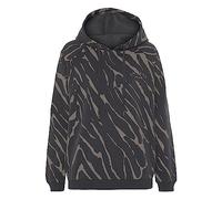Kapuzensweatshirt LASCANA, Damen, Gr. 40/42, grau (dunkelgrau, taupe), Sweatware, Obermaterial: 60% Baumwolle, 40% Polyester, bedruckt, bestickt, gemustert, bequem hüftlang, Rundhals, Raglanärmel Ripp