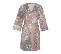 Kimono LASCANA, Damen, Gr. 44/46, rosa (altrosa), Single-Jersey, gemustert, Kurzform, Hausmäntel, mit floralem Druck (76024323-44) altrosa
