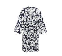 Kimono LASCANA, Damen, Gr. 40/42, blau, gemustert, Baumwoll-Mix, gemustert, Kurzform, Hausmäntel, mit schönem Blumenmuster (72715206-40) blau, gemustert