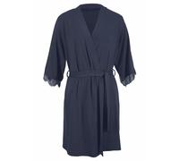 LASCANA Kimono, mit Spitze am Ärmelsaum 36/38 blau Damen Bademäntel Homewear Damenwäsche Kimono 36/38 blau