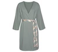 Kimono LASCANA, Damen, Gr. 36/38, grün (jadegrün), Single-Jersey, mehrfarbig, Kurzform, Hausmäntel, in uni oder Allover-Druck (27577751-36) jadegrün