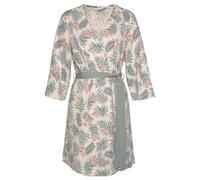 Kimono LASCANA, Damen, Gr. 40/42, beige (sand, bedruckt), Baumwolle, bedruckt, Kurzform, Hausmäntel, in uni oder Allover-Druck (28262720-40) sand, bedruckt