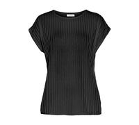 Kurzarmshirt LASCANA, Damen, Gr. 44/46, schwarz, Jersey, Obermaterial: 62% Polyester, 33% Viskose, 5% Elasthan, unifarben, casual, figurumspielend hüftlang, Rundhals, Kurzarm, Shirts, mit Biesenstrukt