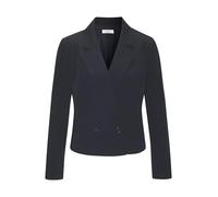 Kurzblazer LASCANA "in modisch verkürzter Form mit Knopfverschluss", Damen, Gr. 44, blau (navy), Web, Obermaterial: 75% Polyester, 18% Viskose, 7% Elasthan. Futter: 100% Polyester, unifarben, festlich