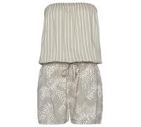 Kurzoverall LASCANA Gr. 38, N-Gr, grün (schilfgrün, creme bedruckt) Damen Overalls Kurzoveralls mit Alloverprint (74350800-38)