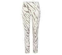 Leggings LASCANA, Damen, Gr. 36/38, N-Gr, beige (creme), Jersey, Obermaterial: 95% Baumwolle, 5% Elasthan, gemustert, figurbetont lang, Hosen Leggings, mit Zebramuster und breitem Bund, Loungewear (54