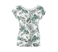 Longshirt LASCANA Gr. 36/38, grün (weiß, grün) Damen Shirts (545019-36) weiß, grün