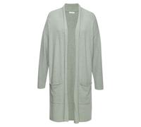 Longstrickjacke LASCANA, Damen, Gr. 36/38, blau (mint), Feinstrick, Obermaterial: 50% Viskose (LENZING™ ECOVERO™), 28% Polyester, 22% Polyamid, meliert, figurumspielend lang, normaler Saum, Strickjack