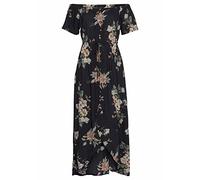 LASCANA Maxikleid, im angesagten Vokuhila-Schnitt 44, N-Gr schwarz Damen Freizeitkleider Kleider Maxikleid 44, N-Gr schwarz, bedruckt
