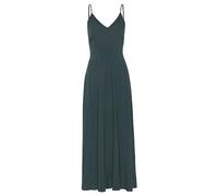 Maxikleid LASCANA "Cut-Out am Rücken aus leichter Webware", Damen, Gr. 36, N-Gr, grün (dunkelgrün), Web, Obermaterial: 100% Viskose, unifarben, figurumspielend bodenlang, V-Ausschnitt, Kleider Maxikle