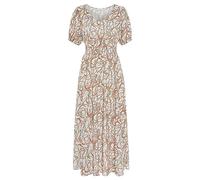 Maxikleid LASCANA, Damen, Gr. 42, N-Gr, bunt (bunt bedruckt), Web, Obermaterial: 100% Viskose, bedruckt, modisch, figurumspielend knöchellang, V-Ausschnitt, Kurzarm Puffärmel, Kleider, mit Alloverdruc