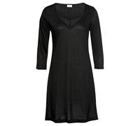 Nachthemd LASCANA, Damen, Gr. 36/38, N-Gr, schwarz, Single Jersey, Obermaterial: 100% Viskose, unifarben, Basic kurz, V-Ausschnitt, Kleider Nachthemd, mit Spitzendetail und halblangen Ärmeln (65044006