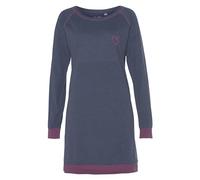 Nachthemd VIVANCE DREAMS, Damen, Gr. 40/42, N-Gr, blau (jeansblau, meliert), Single Jersey, Obermaterial: 60% Baumwolle, 40% Polyester, kontrastfarbene Details, meliert, unifarben mit Farbeinsätzen, l