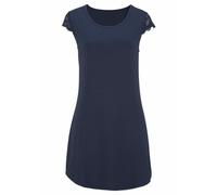 Nachthemd LASCANA, Damen, Gr. 40/42, N-Gr, blau, Single Jersey, Obermaterial: 66% Polyester, 29% Viskose, 5% Elasthan, Mini, Kleider Nachthemd, mit Spitzenärmeln (26641330-40) blau