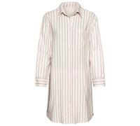 Nachthemd LASCANA, Damen, Gr. 50, N-Gr, blau (ecru gestreift), Web, Obermaterial: 100% Viskose, gestreift, oversize knielang, eingesetzt Manschette, Kleider Nachthemd, in leichter Webware aus Viskose