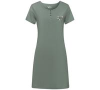 Nachthemd LASCANA, Damen, Gr. 44/46, N-Gr, grün, Single Jersey, Obermaterial: 50% Baumwolle, 50% Viskose, unifarben, bequem kurz, Rundhals, eingesetzt, Kleider Nachthemd, mit schönem Blumenprint und K