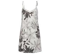 Negligé LASCANA, Damen, Gr. 32/34, N-Gr, beige (ecru, allover, geblümt), Single Jersey, Obermaterial: 50% Baumwolle, 50% Viskose, geblümt, bequem mini, V-Ausschnitt, Kleider Negligé, mit floralem Druc