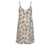 Negligé LASCANA, Damen, Gr. 36/38, N-Gr, beige (sand, beddruckt), Single Jersey, Obermaterial: 100% Baumwolle, bedruckt, gemustert, Basic, figurumspielend mini, V-Ausschnitt, Kleider Negligé, mit Spag