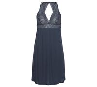 LASCANA Negligé mit transparenter Spitze, nachtblau