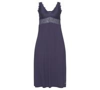 Negligé LASCANA Gr. 32/34, N-Gr, blau (nachtblau) Damen Kleider Negligés mit Spitzendetails (19890457-32)