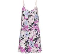 Negligé LASCANA, Damen, Gr. 32/34, N-Gr, rosa (rosa, geblümt), Single Jersey, Obermaterial: 50% Baumwolle, 45% Viskose, 5% Elasthan, geblümt, feminin, figurumspielend mini, V-Ausschnitt, Kleider, mit 