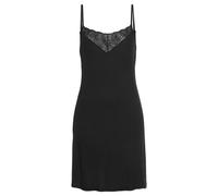 Negligé LASCANA, Damen, Gr. 32/34, N-Gr, schwarz, Single Jersey, Obermaterial: 95% Viskose, 5% Elasthan. Spitze: 88% Polyamid, 12% Elasthan, unifarben, sehr figurbetont kurz, V-Ausschnitt, Kleider Neg