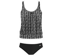 Oversize-Tankini LASCANA Gr. 44, N-Gr, schwarz (schwarz, bedruckt) Damen Bikini-Sets Tankini Bestseller (418485-44) schwarz, bedruckt