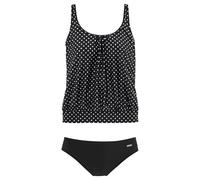 Oversize-Tankini LASCANA, Damen, Gr. 36, N-Gr, schwarz-weiß (schwarz, weiß), Polyamid, gepunktet, Bikini-Sets, im modischen Pünktchen-Design (505470-36) schwarz, weiß
