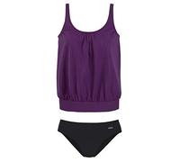 Oversize-Tankini LASCANA, Damen, Gr. 38, N-Gr, lila (aubergine), Polyamid, unifarben, Bikini-Sets, Miederverstärkung am Cup, Unterbrustgummi rundum, verstellbare Träger, Topseller (893203-38) aubergin
