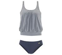 Große Größen: Oversize-Tankini, marine gemustert, Gr.48