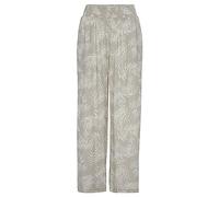 Palazzohose LASCANA "mit luftig-weitem Bein", Damen, Gr. 46, N-Gr, grün (schilfgrün, creme bedruckt), Crêpe, Obermaterial: 100% Viskose, bedruckt, figurumspielend lang, Hosen Palazzohose, aus gekreppt
