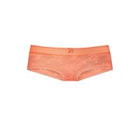 Panty LASCANA, Damen, Gr. 36/38, orange (neon pfirsich), Spitze, Obermaterial: 88% Polyamid, 12% Elasthan, Unterhosen Panty, aus floraler Jacquardspitze (58481229-36) neon pfirsich